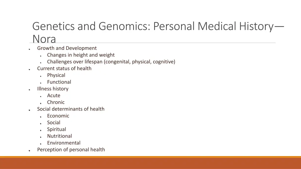 genetics and genomics personal medical history