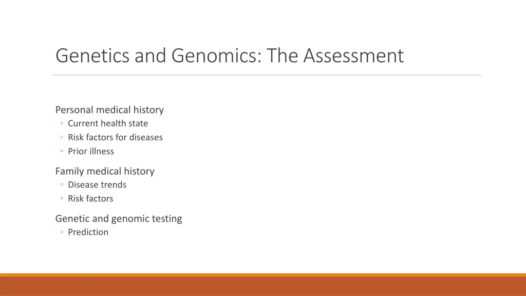 genetics and genomics the assessment