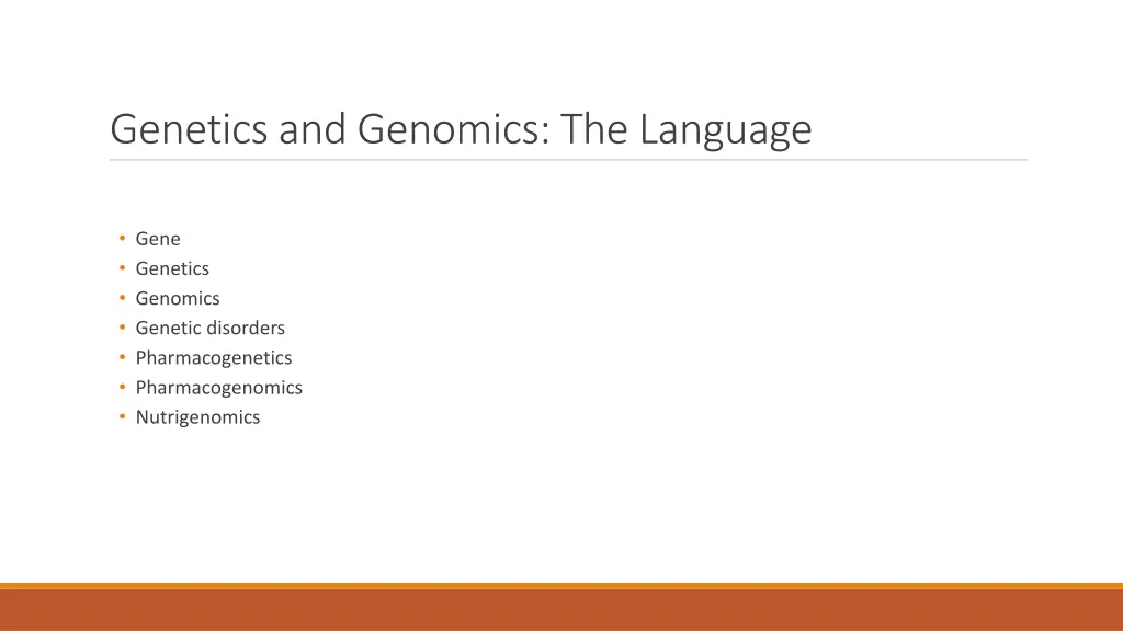 genetics and genomics the language