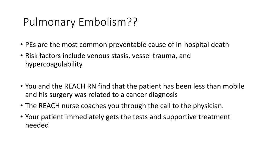 pulmonary embolism