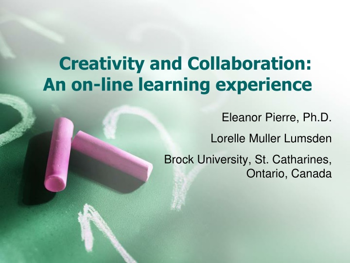 creativity and collaboration an on line learning