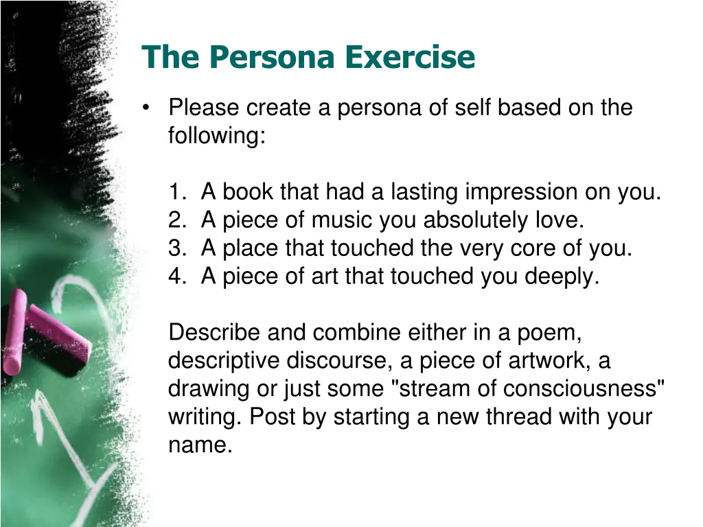 the persona exercise