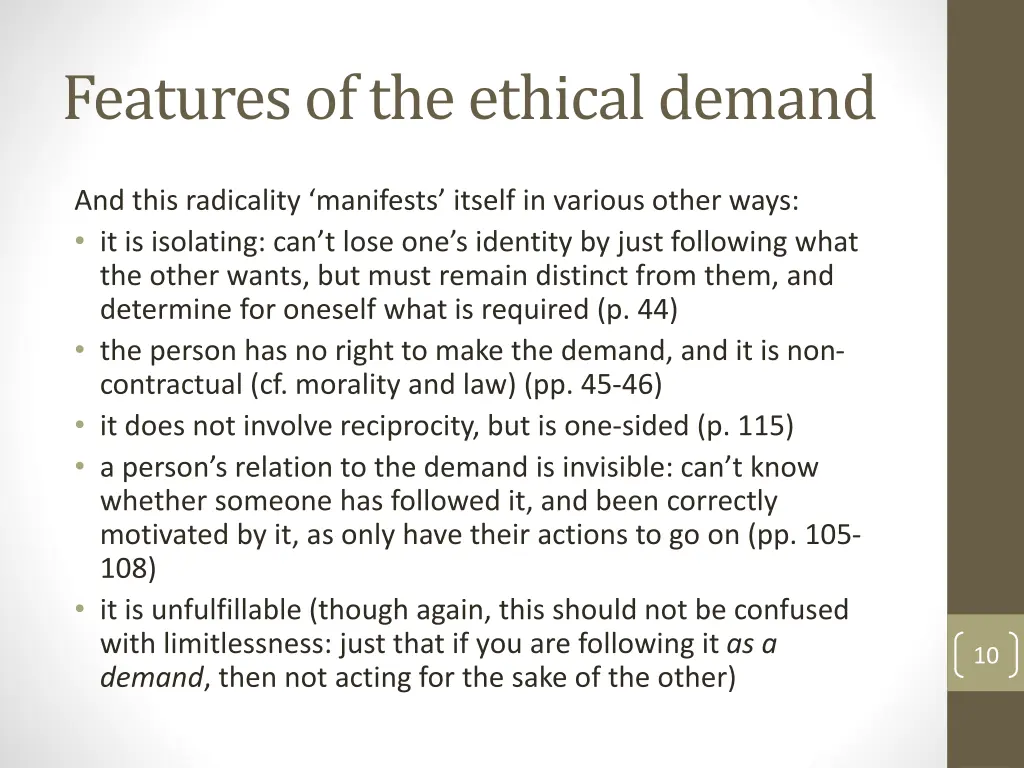 features of the ethical demand 2