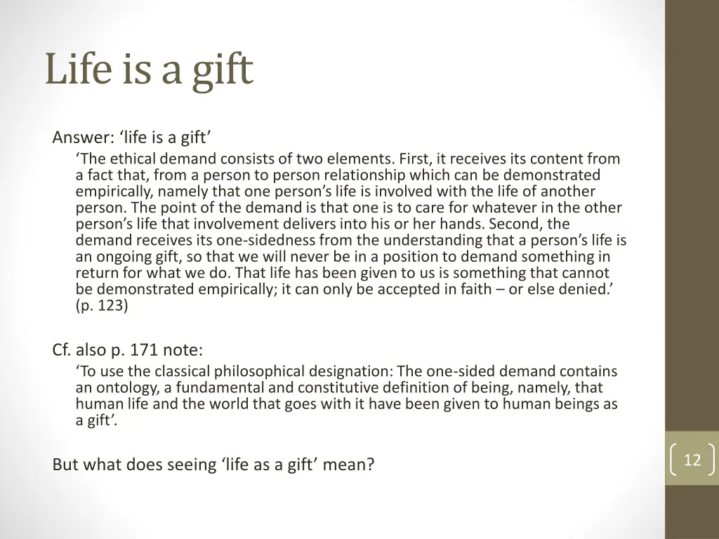 life is a gift