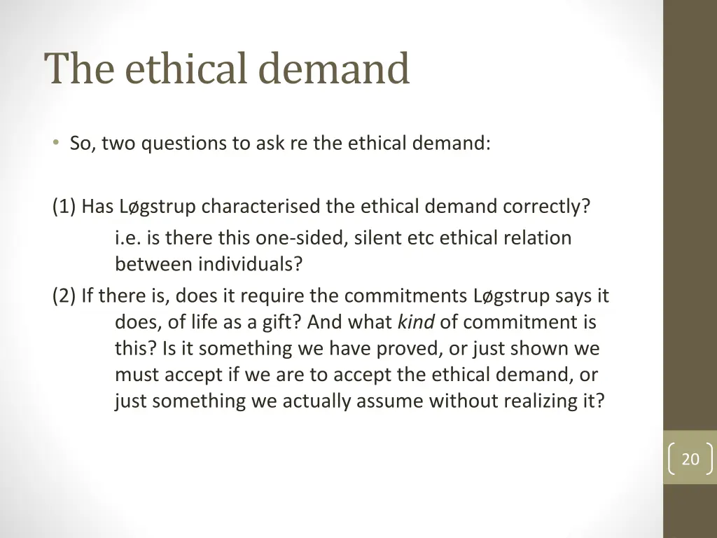 the ethical demand 3