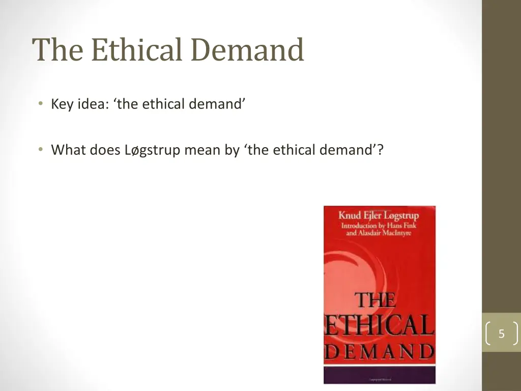 the ethical demand