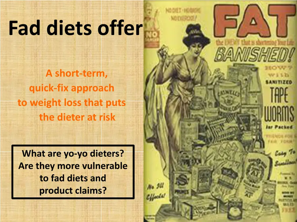 fad diets offer