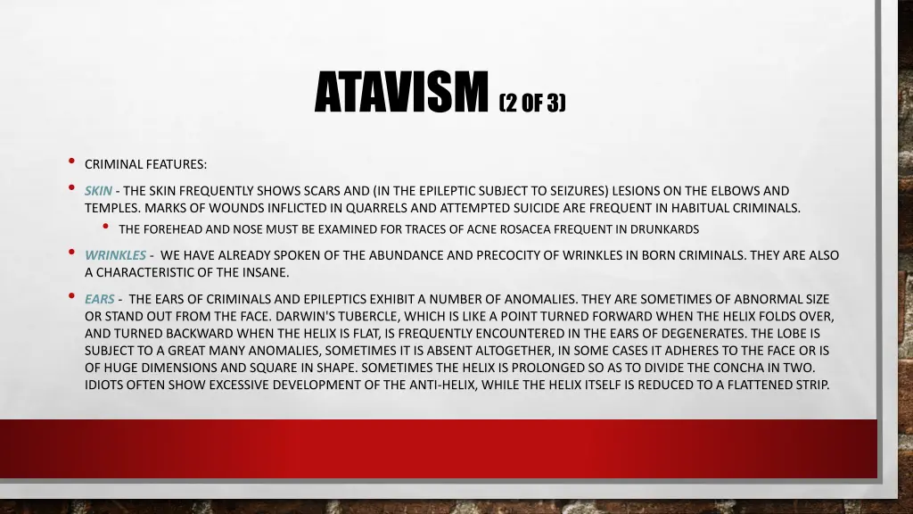 atavism 2 of 3