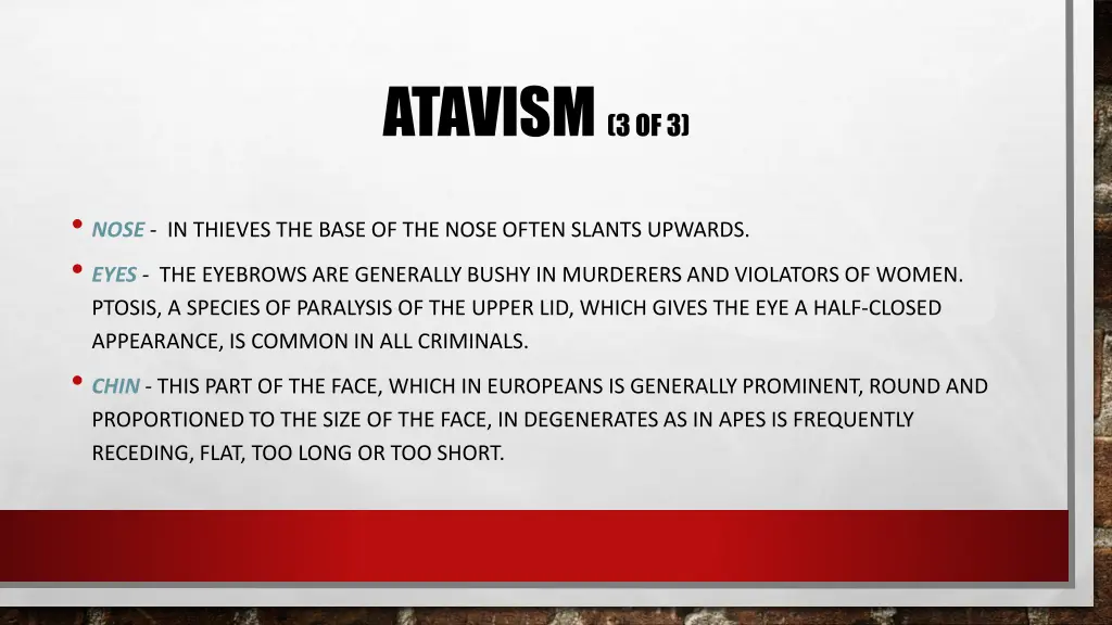 atavism 3 of 3