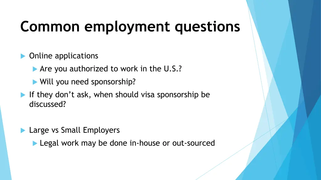 common employment questions