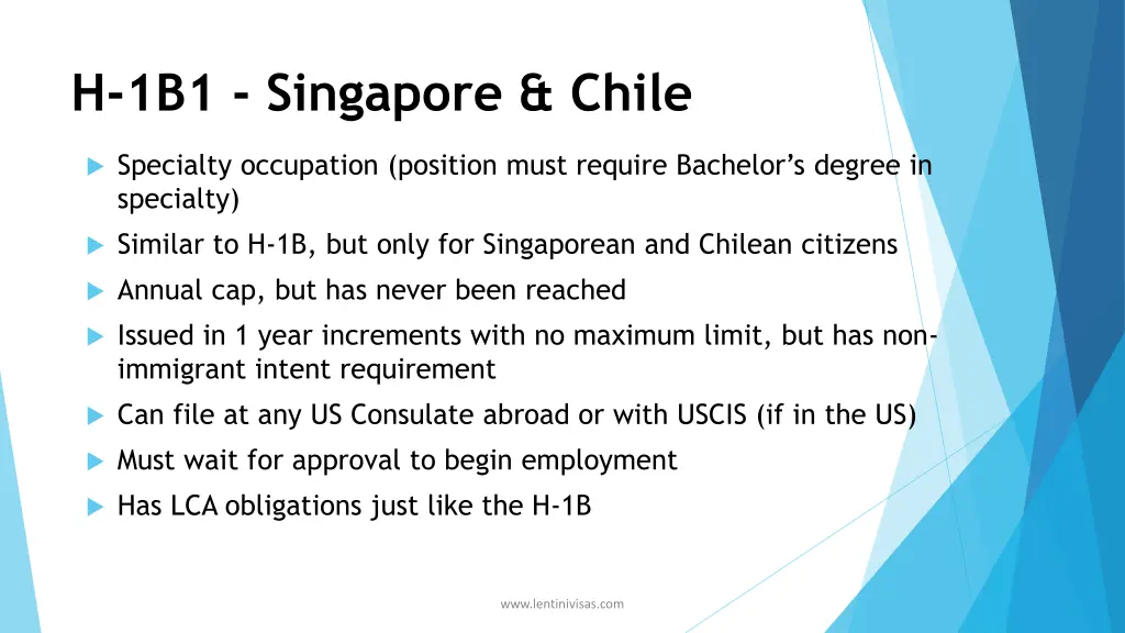 h 1b1 singapore chile