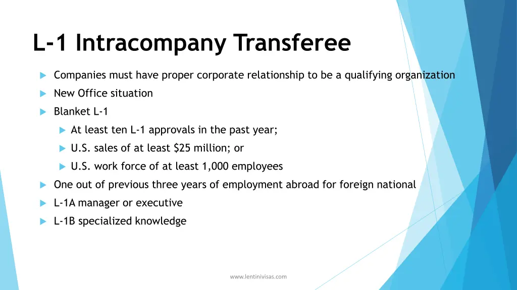 l 1 intracompany transferee