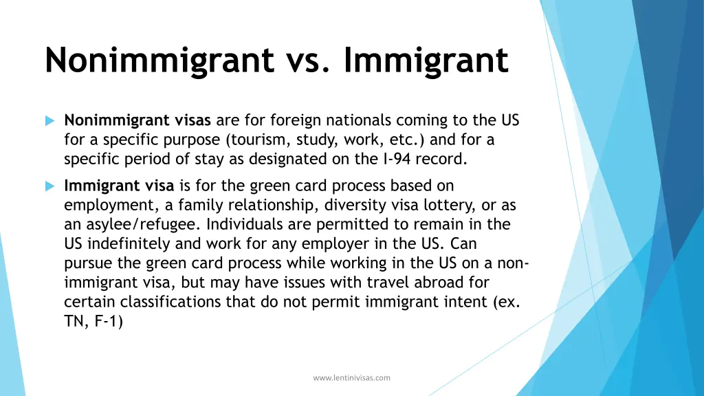 nonimmigrant vs immigrant