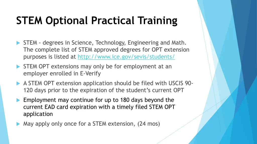 stem optional practical training