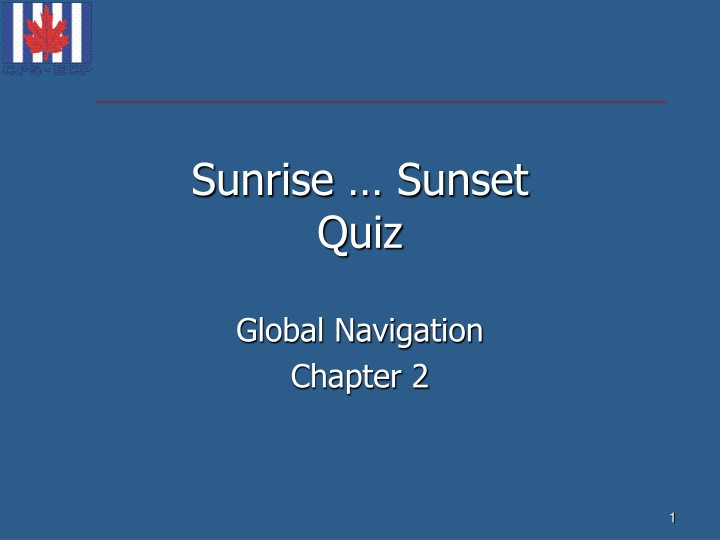 sunrise sunset quiz