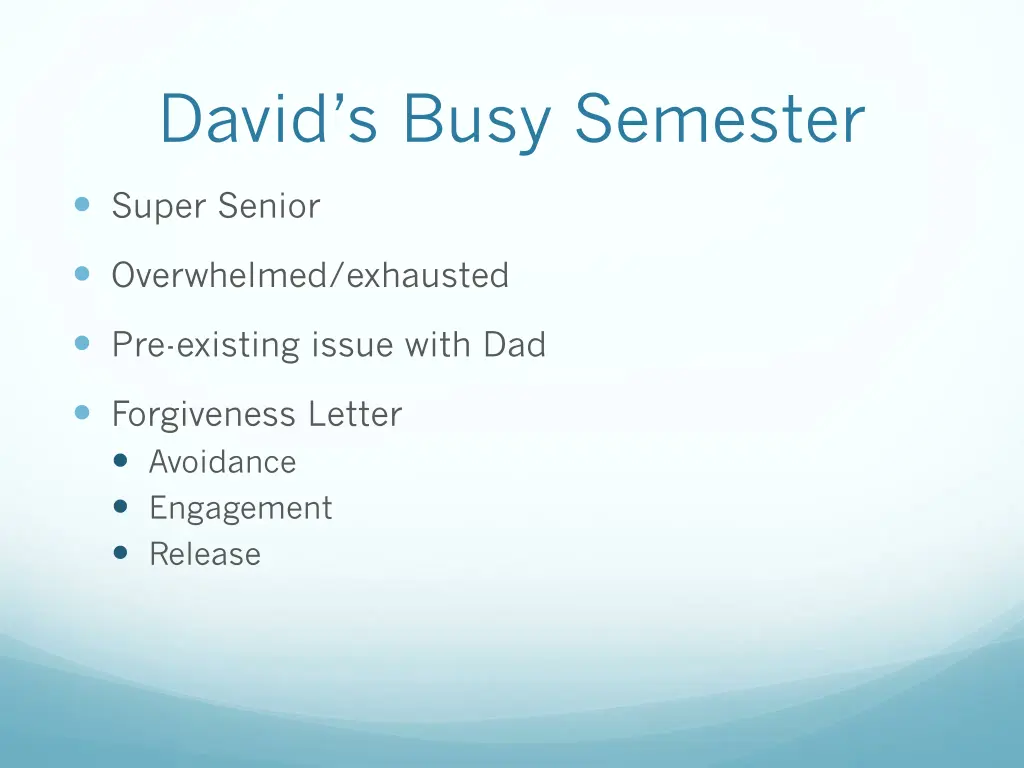 david s busy semester