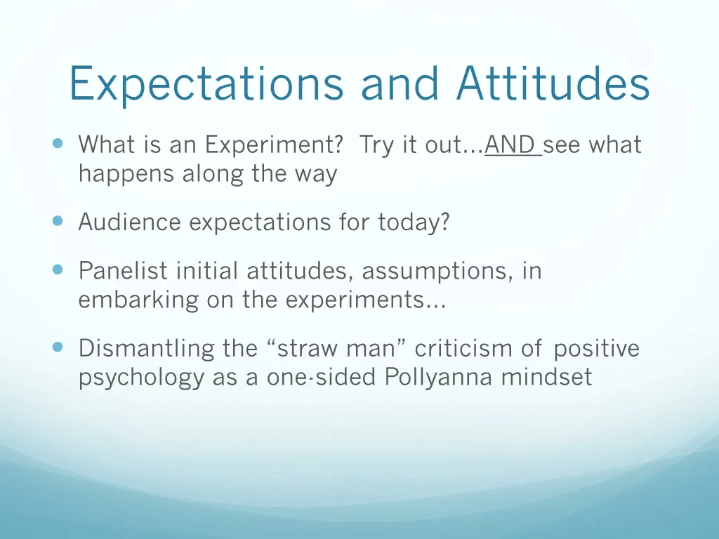 expectations and attitudes