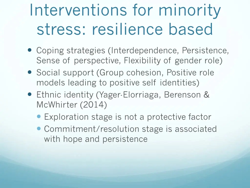 interventions for minority stress resilience based