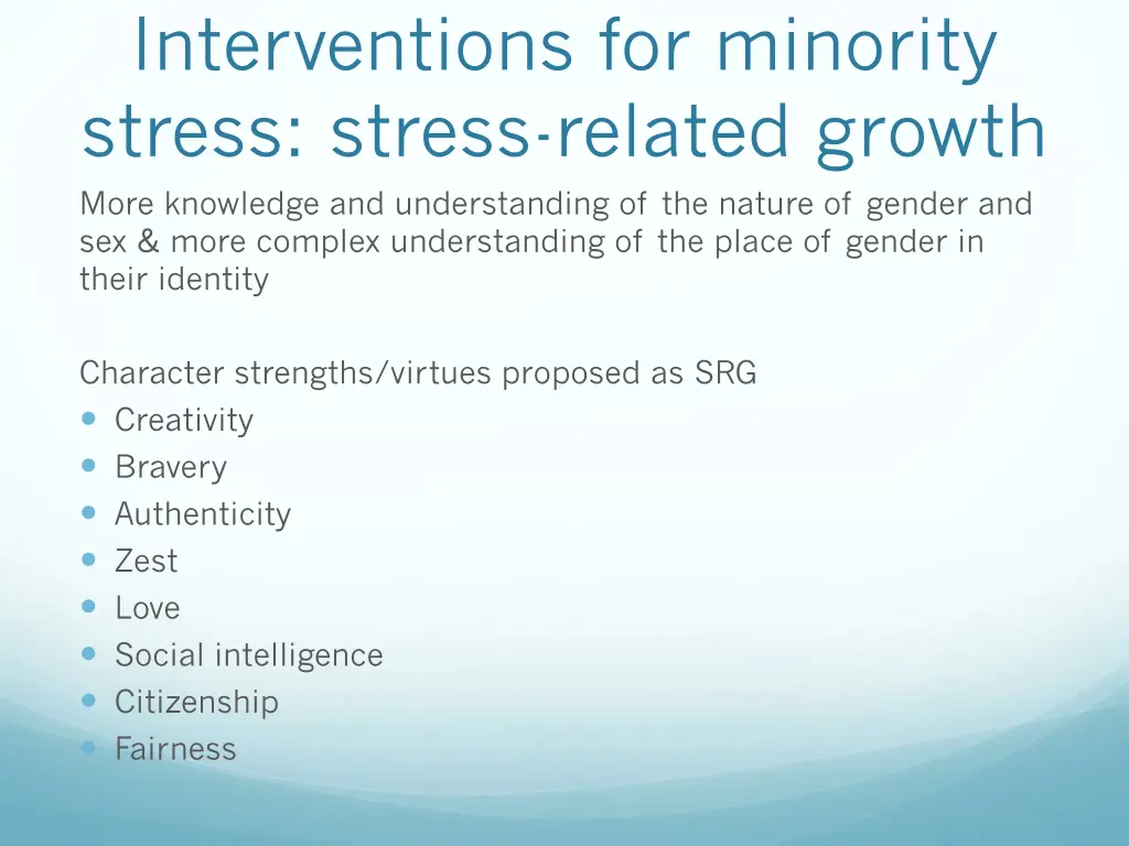 interventions for minority stress stress related