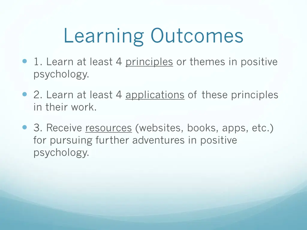 learning outcomes