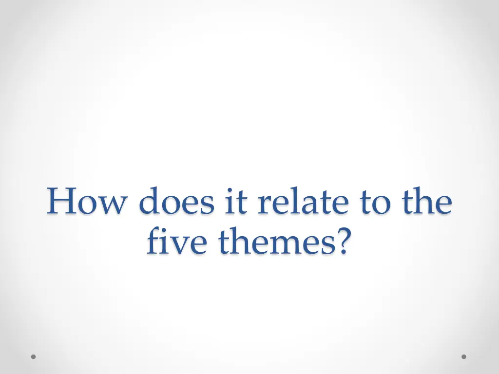 how does it relate to the five themes