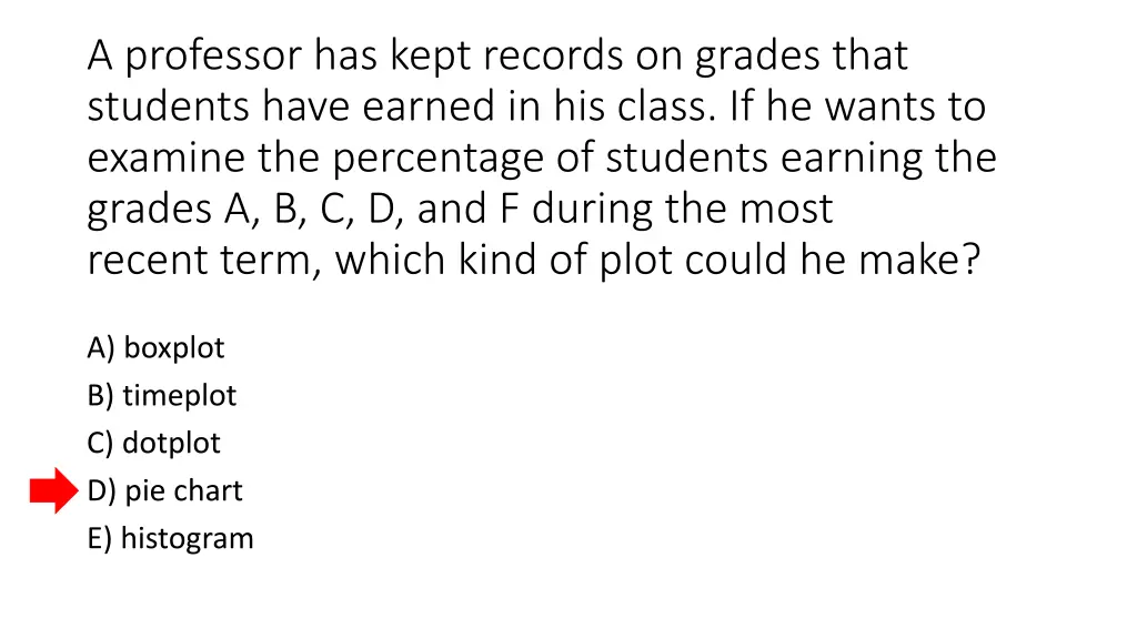 a professor has kept records on grades that