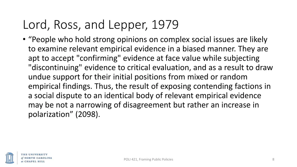 lord ross and lepper 1979 people who hold strong