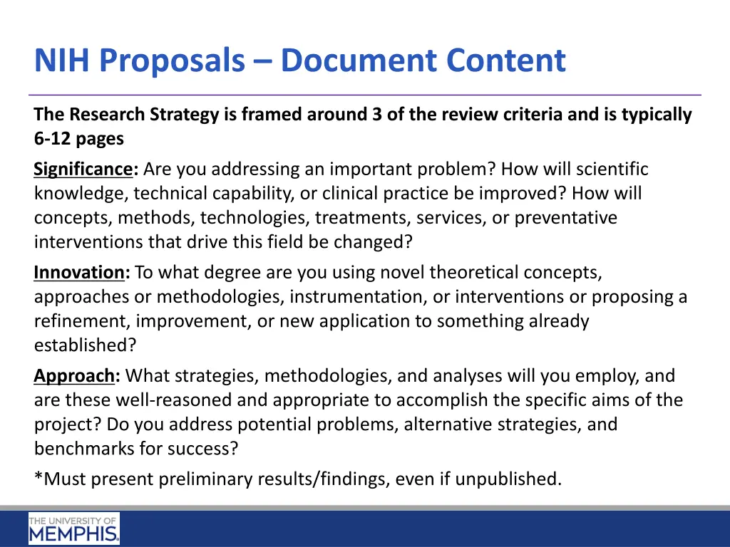 nih proposals document content 1