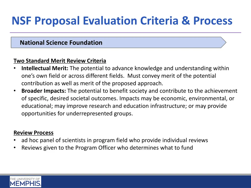 nsf proposal evaluation criteria process