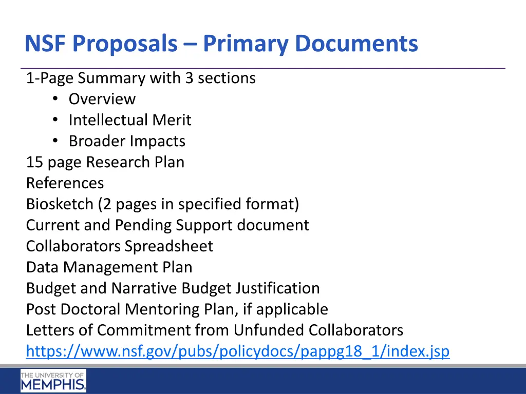 nsf proposals primary documents