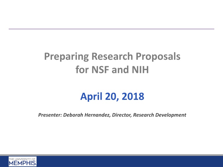 preparing research proposals for nsf and nih