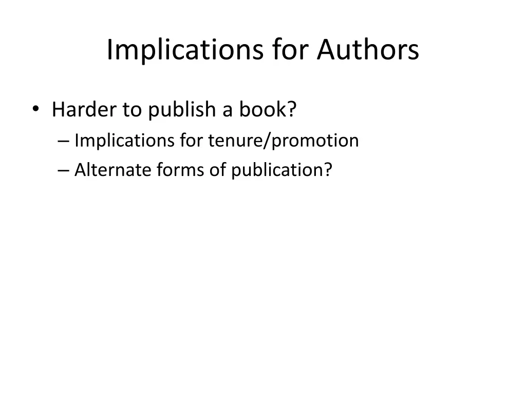 implications for authors