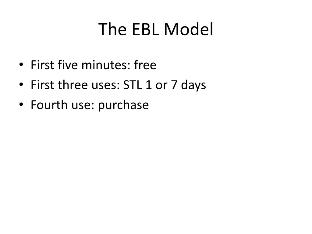 the ebl model