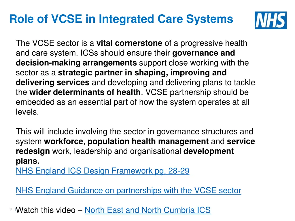 role of vcse in integrated care systems