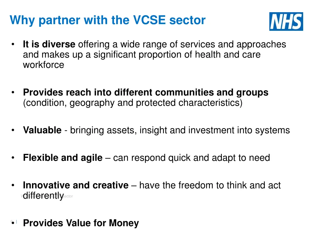 why partner with the vcse sector