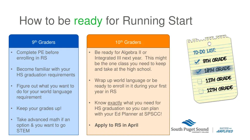 how to be ready for running start