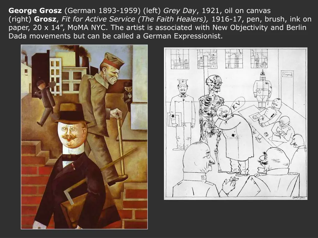 george grosz german 1893 1959 left grey day 1921