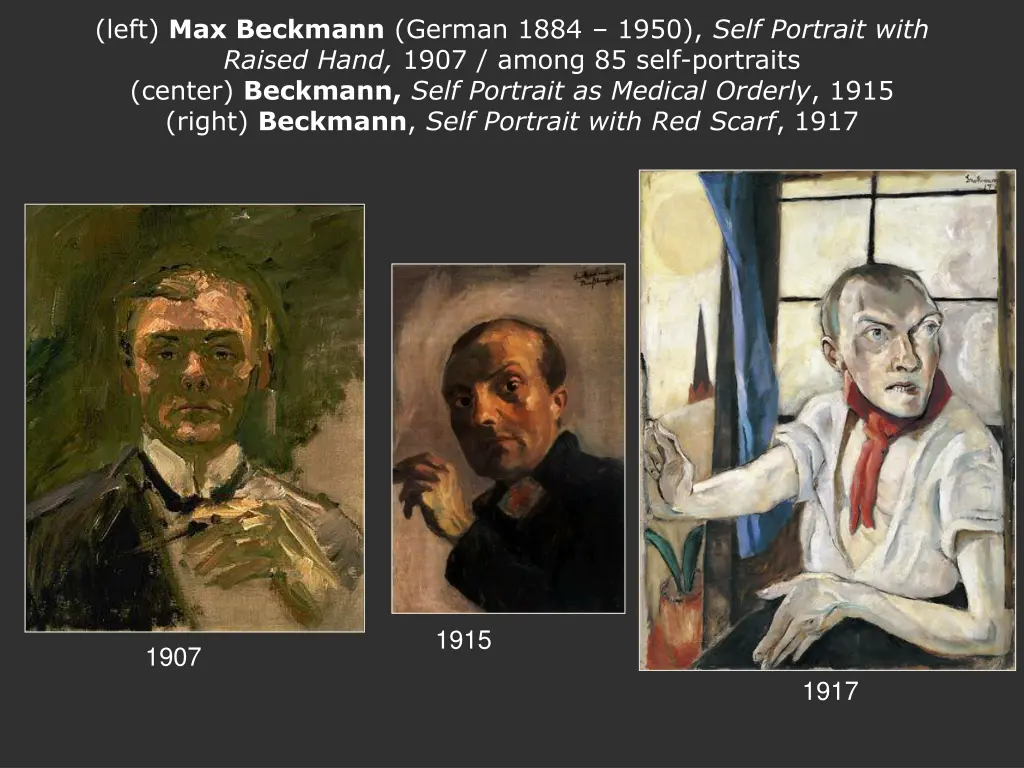 left max beckmann german 1884 1950 self portrait