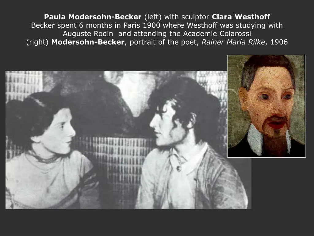 paula modersohn becker left with sculptor clara