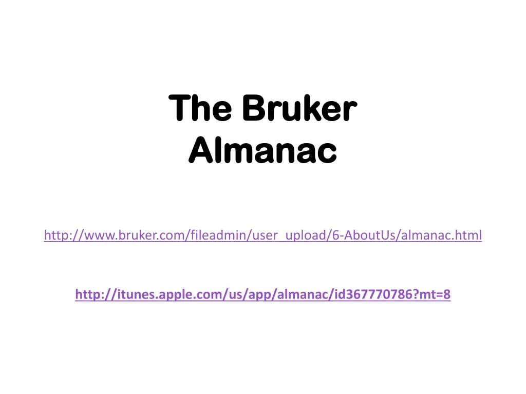 the bruker the bruker almanac almanac