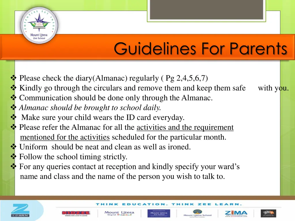 guidelines for parents