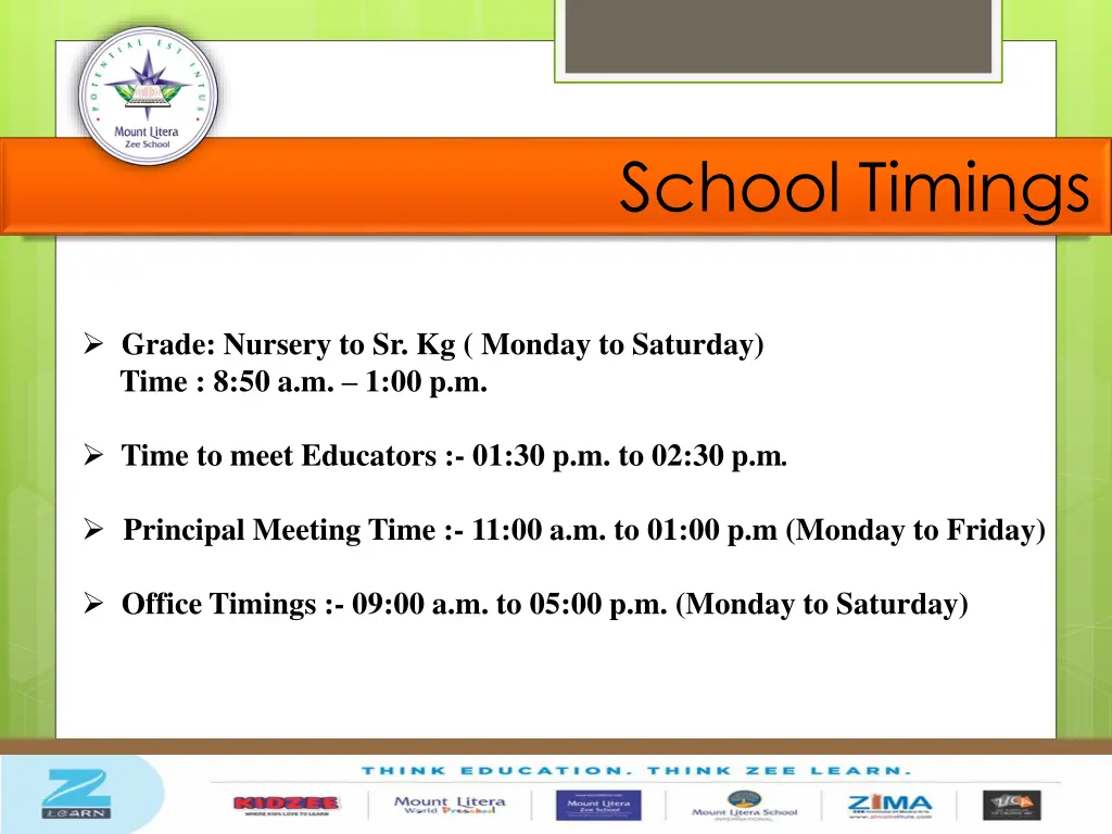 school timings