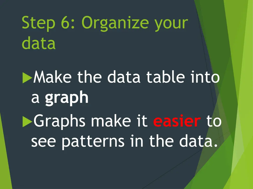 step 6 organize your data