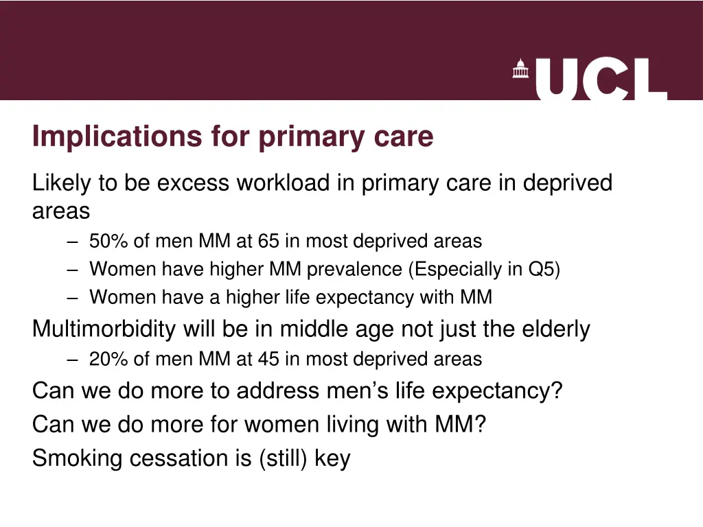 implications for primary care