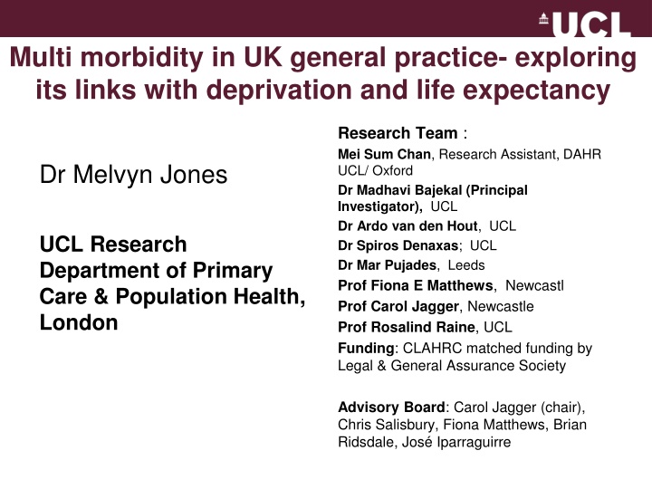 multi morbidity in uk general practice exploring