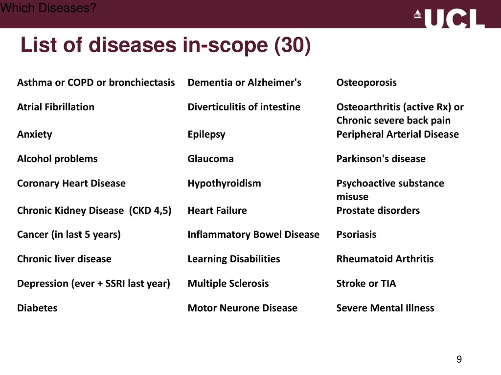 which diseases 1