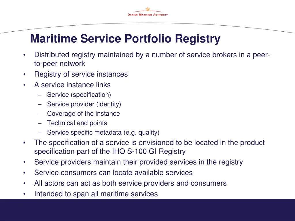 maritime service portfolio registry