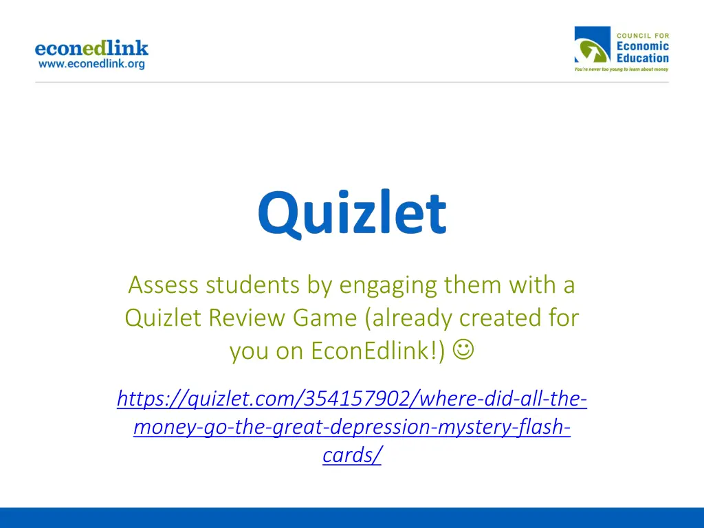 assess students by engaging them with a quizlet