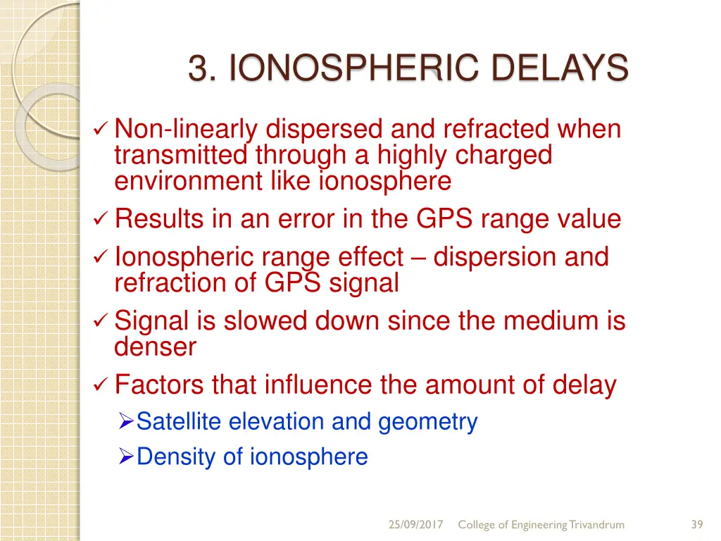 3 ionospheric delays