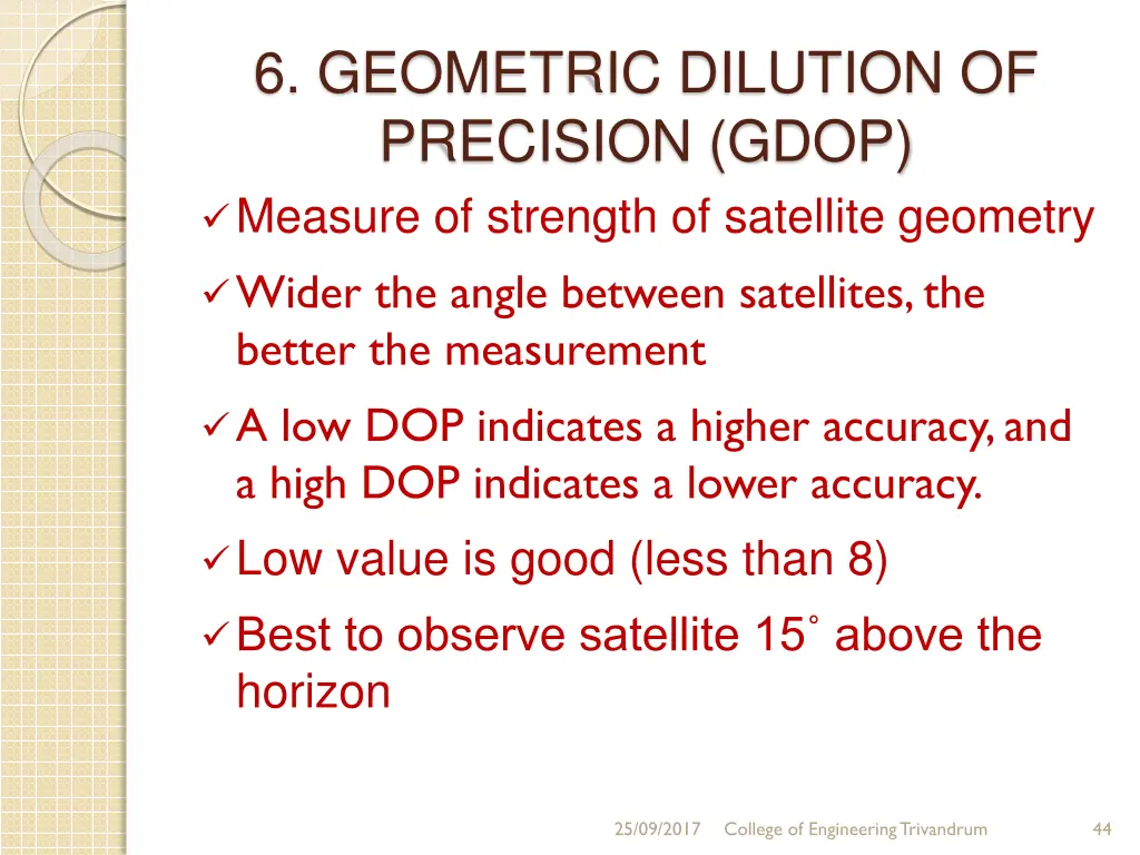 6 geometric dilution of precision gdop measure